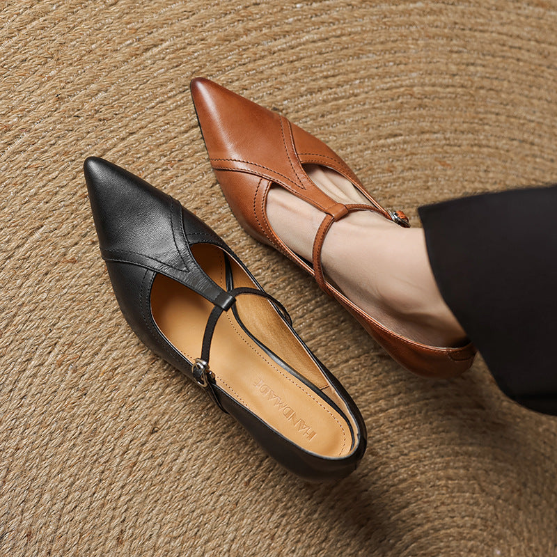 Rosa's Aveline T-Strap Leather Pumps