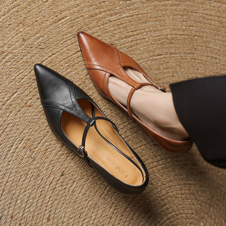 Rosa's Aveline T-Strap Leather Pumps