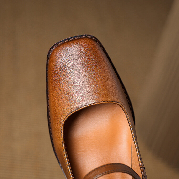 Rosa's Cirelle Strap Leather Mary Jane Heels