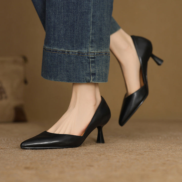 Rosa's Lorene Curve Leather Heels