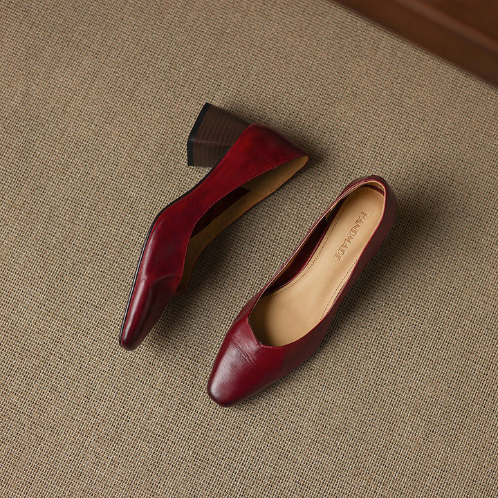 Rosa's Caldre Square Leather Pumps
