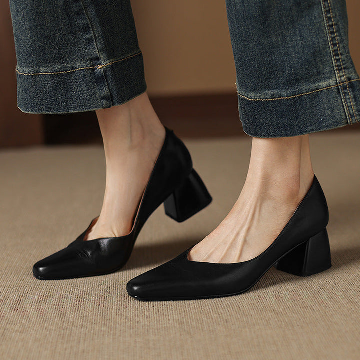Rosa's Caldre Square Leather Pumps