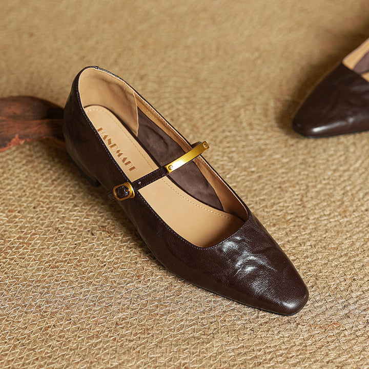 Rosa's Eloria Lambskin Leather Mary Janes