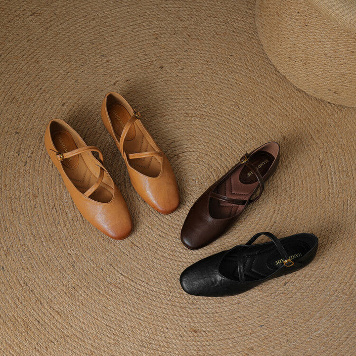 Rosa's Aurelle Strap Leather Mary Janes