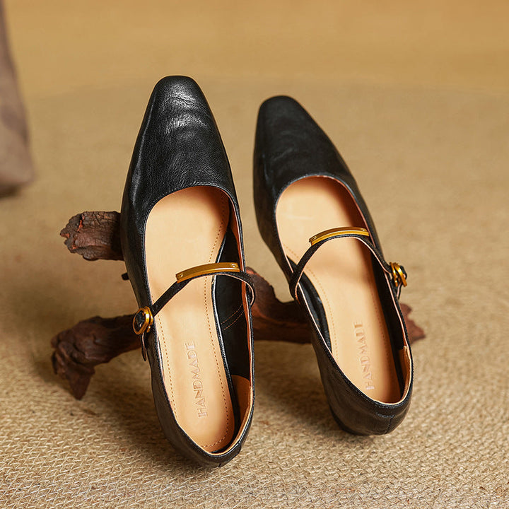 Rosa's Eloria Lambskin Leather Mary Janes