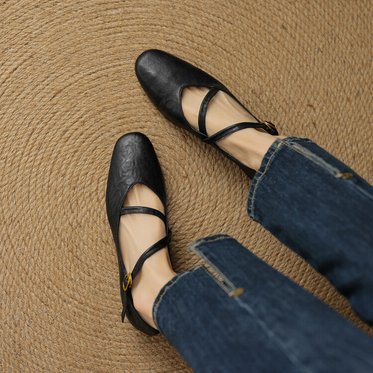 Rosa's Aurelle Strap Leather Mary Janes