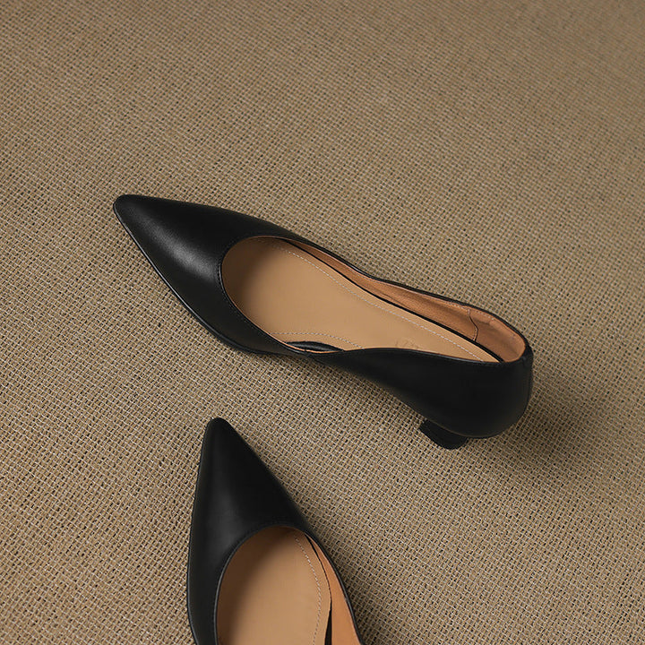 Rosa's Calenne Leather Kitten Heels