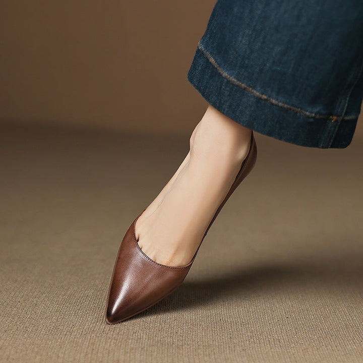Rosa's Calenne Leather Kitten Heels