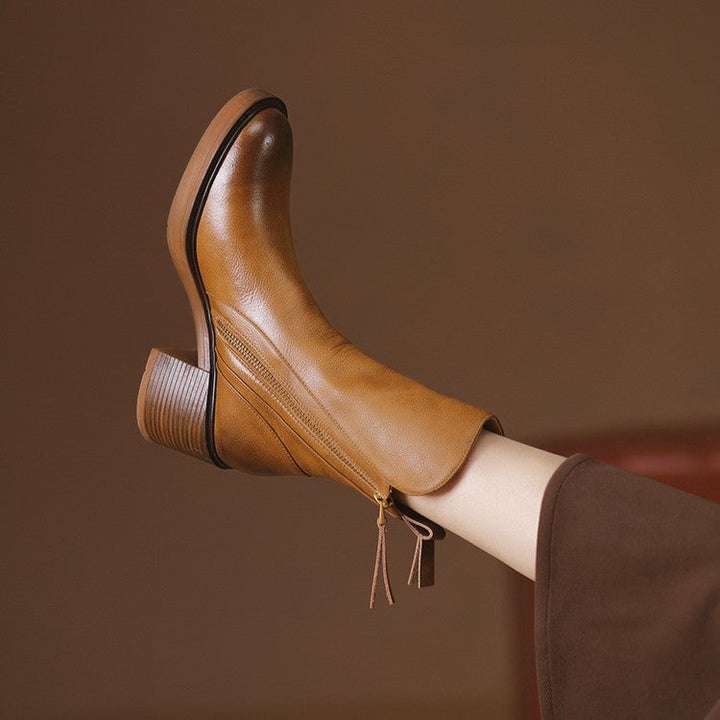 Rosa's Norwen Stacked-Heel Leather Boots