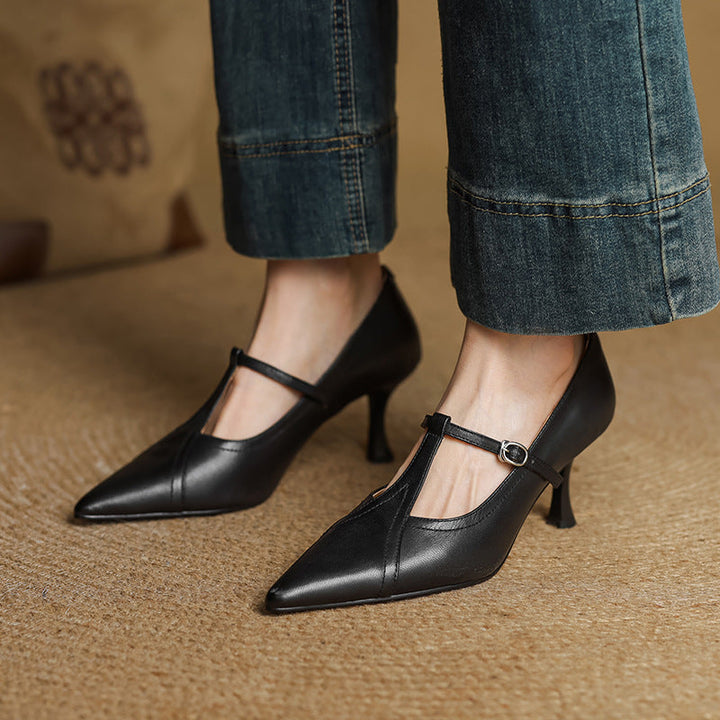 Rosa's Aveline T-Strap Leather Pumps