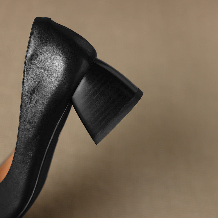 Rosa's Caldre Square Leather Pumps