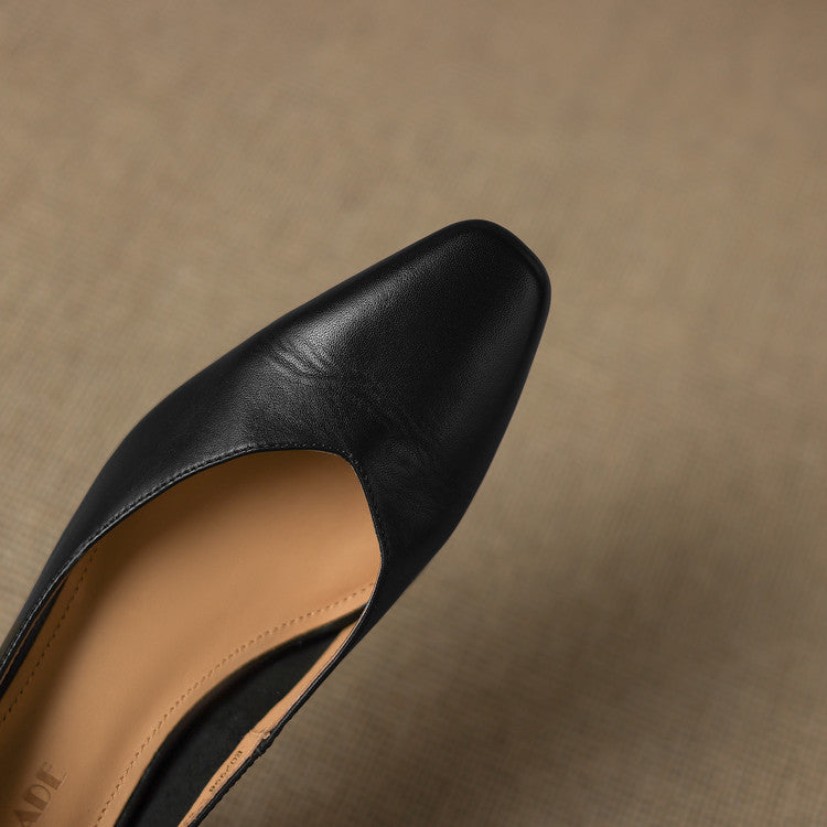 Rosa's Caldre Square Leather Pumps