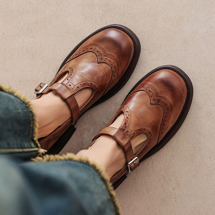 Rosa's Veloria Leather Mary Janes