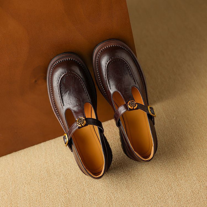 Rosa's Brinell Mary-Jane Leather Loafers