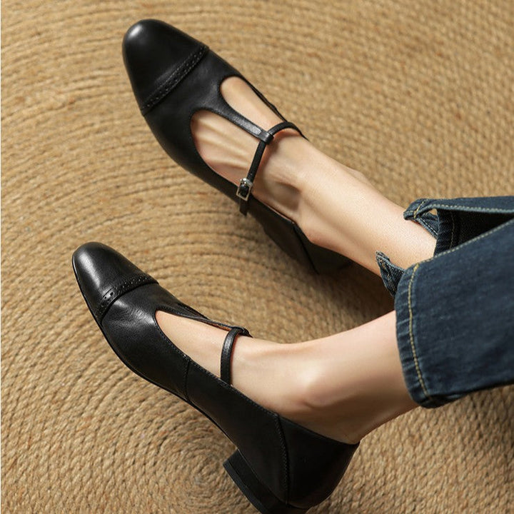 Rosa's Esmira T-Strap Leather Mary Janes