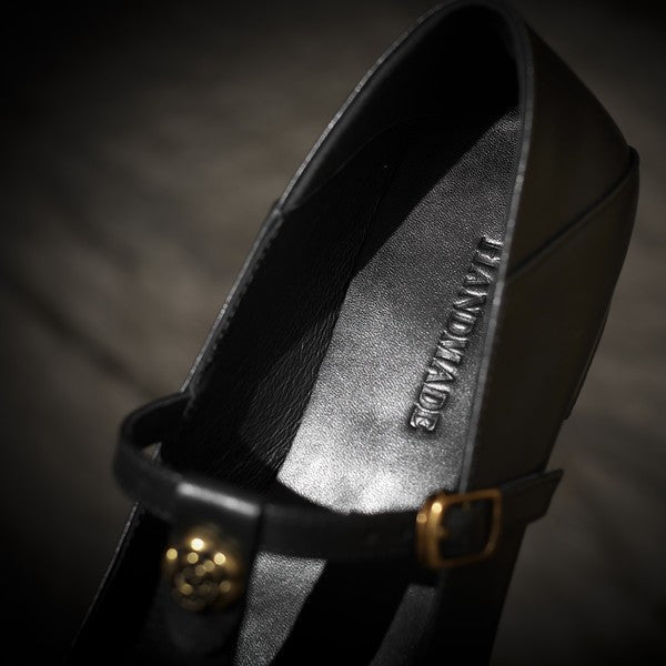 Rosa's Camelia T-Bar Leather Pumps