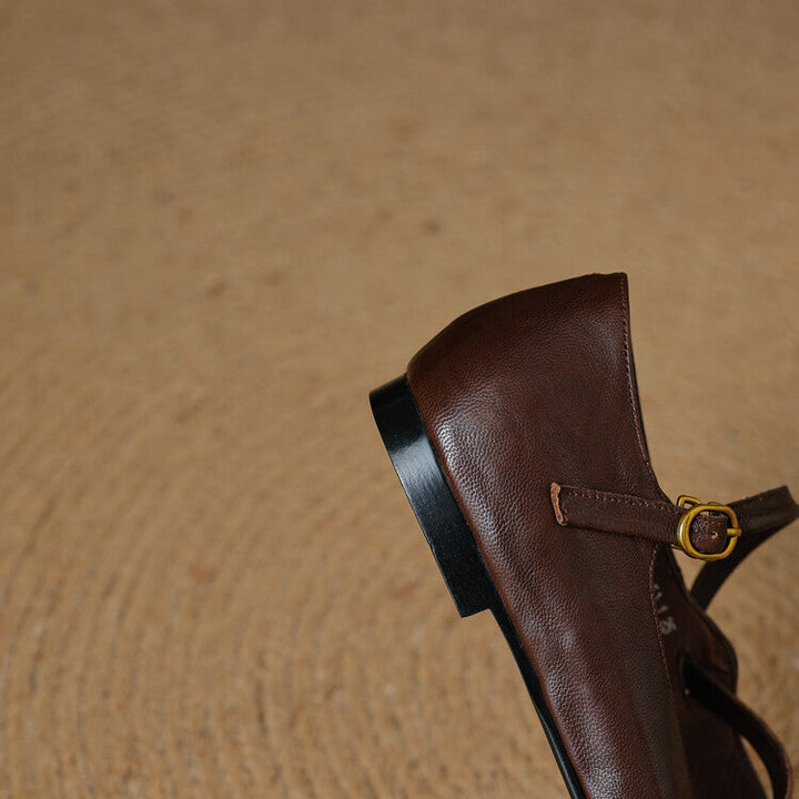 Rosa's Aurelle Strap Leather Mary Janes