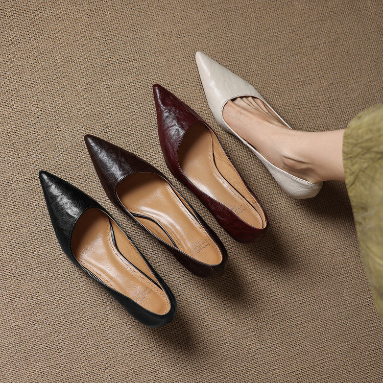 Rosa's Verrine Low Leather Pumps