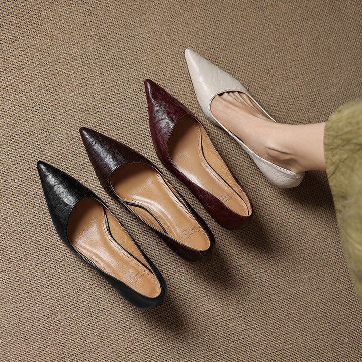 Rosa's Verrine Low Leather Pumps