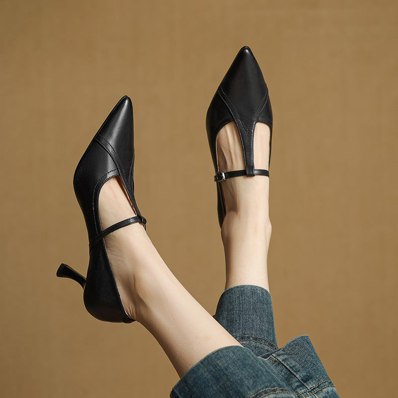 Rosa's Aveline T-Strap Leather Pumps