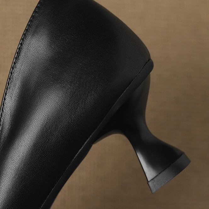 Rosa's Calenne Leather Kitten Heels