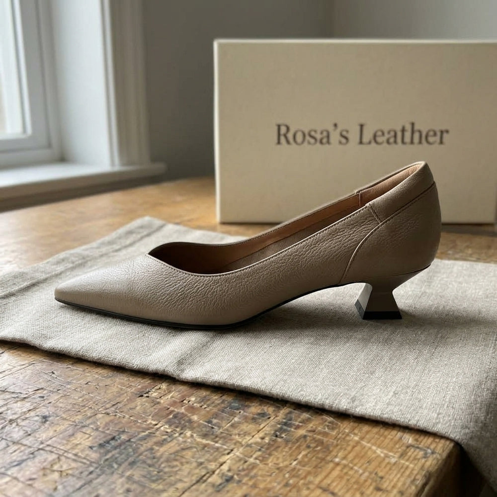 Rosa's Marenza Leather Shoes - Taupe Mist - side view