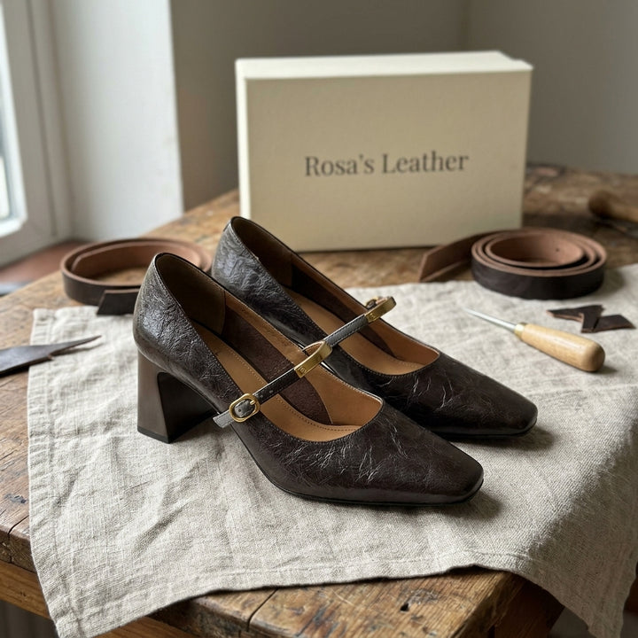 Rosa's Marleon Classic Strap Leather Pumps